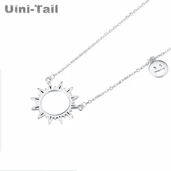 Uini-Rep vroče prodaje novih 925 sterling srebro soncem nasmeha ogrlica preprost temperament moda sladko votlih visoke kakovosti dekle nakit