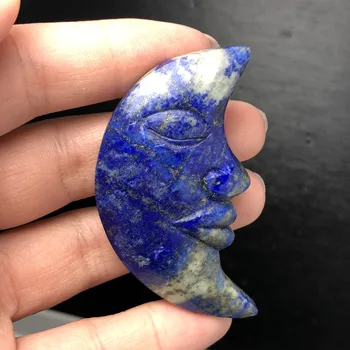 Lepe Naravne Lapis Lazuli Kristalno Luna Obraz Ročno Izrezljane In Polirani Redkih Gemstone Doma Dekoracijo Zbirka