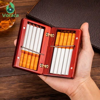 Ročno Kakovostnega Masivnega Lesa Cigaret Primeru Prenosni Palisander Rdeče Sandalovine Cigarete Škatla Za Shranjevanje Imetnik Kajenje Orodja Darila
