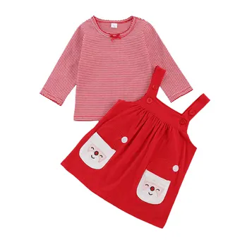 Božič Malčke Baby Dekle Rdečo Obleko Z Dolgimi Rokavi Oblačila, Ki Risanka Božiček Obleko Splošno Božič Obleke