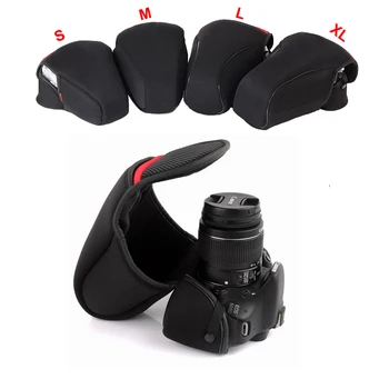 DSLR Fotoaparat Torba Primeru Linijskih Mehko Paket Za Nikon D3400 D3200 D3300 Canon 800D 750D 1300D 1100D Sony A7M2 A7 A7S2 A6500 A6000 A9
