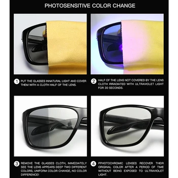 Klasična Polarizirana Photochromic Sončna Očala Z Vrvica Za Opaljivanje Tega Moški Kameleon Barve Vožnje Očala Moški Šport Očala Gafas