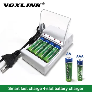 VOXLINK Polnilnik 4slots Z EU kabel Za AA/AAA Polnilne Baterije, Polnilec Za daljinsko upravljanje mikrofon kamera