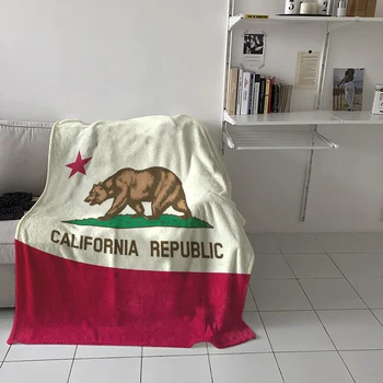 California Republika Zastavo Vrgel Odejo, Toplo Mikrovlaken Odejo Flanela Odejo