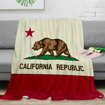 California Republika Zastavo Vrgel Odejo, Toplo Mikrovlaken Odejo Flanela Odejo