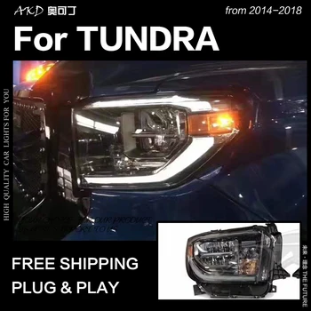 AKD Avto Styling za Toyota Tundra Žarometi-2018 Tundre LED Smerniki DRL Visoka Nizka Žarek LED Glavo Svetilke Pribor