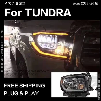 AKD Avto Styling za Toyota Tundra Žarometi-2018 Tundre LED Smerniki DRL Visoka Nizka Žarek LED Glavo Svetilke Pribor