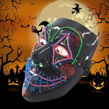Ghost Dance Klovn, EL Hladno Svetlobo Maske za noč Čarovnic Bar, nočni klub Grozo LED Svetila Masko Prom Stranka Postavke Žareče Ples Custume