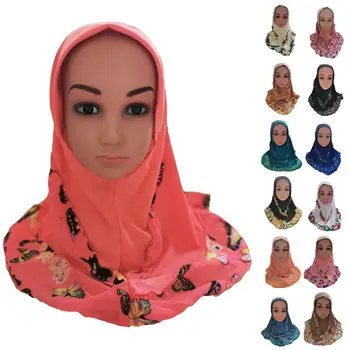 12PCS Muslimanski Otroci, Dekleta, Šal Poln Kritje Arabski Headscarf Šali Headwrap Skp Ramadana Naključno Barvo