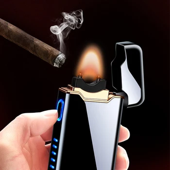 Zmogljiv USB Elektronski Vžigalnik Velik Ogenj Dotik Indukcijsko Polnjenje Cigaretni Vžigalnik Windproof Vžigalniki Moške Darila Novih Posodobitev