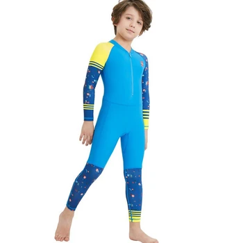 Anti-UV Otroci Plavanje Potapljaške Obleke, En Kos Dolge Rokave Crossocheilus Spandex Bombaž Wetsuits Quick Dry