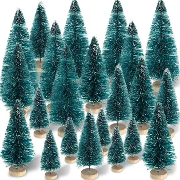 60 Kosov Mini Sisal Sneg, Zmrzal Drevesa Pozimi Borovega Lesa Znanja Sneg Okraski Namizni Dreves za Božično Dekoracijo
