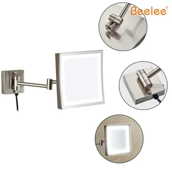 Beelee Wandmontage Professionele Bi Spiegel Verlichting LED Iicht 8 inch 3x Vergroting Bi Spiegel Zlati Geschenken Spiegel