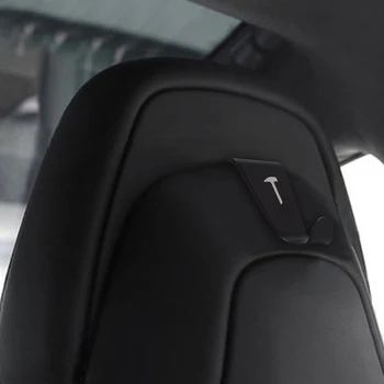 Avto Sedež Vzglavnik Kavljem 2Pcs Obešalnik Imetnik zadnjem Sedežu Kavljem Oblačila Kavljem Primerni Za Tesla Model 3 Model X Model S Avtomobilska dodatna Oprema