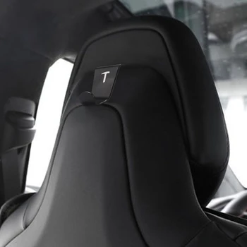 Avto Sedež Vzglavnik Kavljem 2Pcs Obešalnik Imetnik zadnjem Sedežu Kavljem Oblačila Kavljem Primerni Za Tesla Model 3 Model X Model S Avtomobilska dodatna Oprema