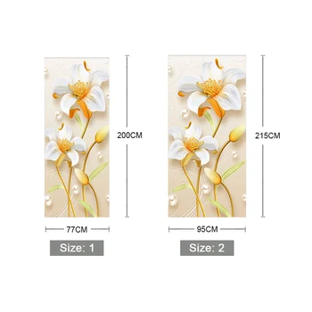 PVC Nepremočljiva 3D Cvet Vrata Nalepke, samolepilne Stenske Nalepke Ozadje Za Dnevna Soba, Soba, Spalnica Vrata Nalepke Doma Dekor