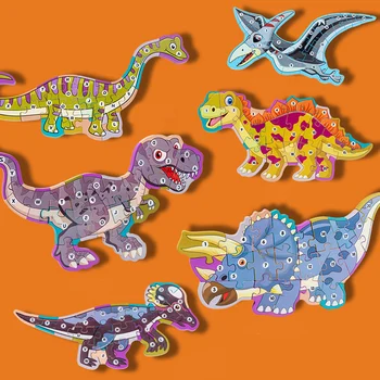 Veliko 3D Lesa Dinozaver Uganke Odbor Začetku Izobraževalne Igrače, Fantje Digitals Spoznavno Učenje, Otroci, Družina Igro Otrok Darila