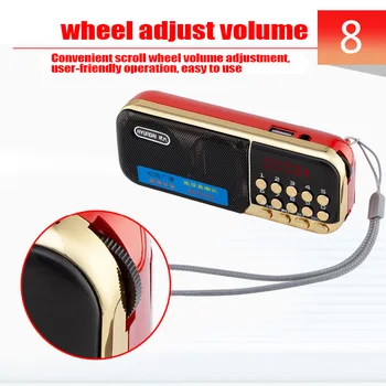 Mini Prenosni Radio Ročni Digitalni FM, USB TF MP3 Predvajalnik Zvočnika za ponovno Polnjenje