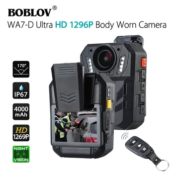 BOBLOV WA7-D Mini Kamera 32GB HD 1296P Nosljivi IR Kamero Video Snemalnik Varnosti Cam Daljinski upravljalnik IR mini kamera kamera policia
