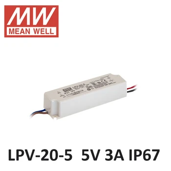 Izvirno POMENI TUDI LPV-20-5 15W 3A 5V LED Napajanje nepremočljiva izoliranih plastičnih IP67 90~264VAC vnos led driver 5V
