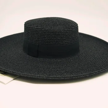 202002-panshi-ravno novo črno papir pp travi, plaži skp moški ženske prosti čas panama JAZZ klobuk