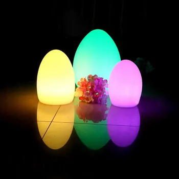 Daljinski upravljalnik Nepremočljiva Jajce Obliko RGB LED Nočne Luči za ponovno Polnjenje Zaprtih prostorih, na Prostem, Doma Vrt, Bar KTV Jedilno Mizo Lučka