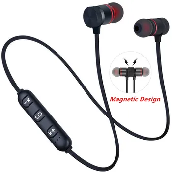 5.0 Bluetooth Slušalke Šport Neckband Stereo Čepkov Glasbe Kovinski Slušalke Z Mikrofonom Za Vse Telefone Magnetni Brezžične Slušalke
