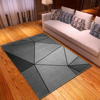 Nov Geometrijski 3D Tiskanih Velike preproge za dnevno Sobo, spalnica Območje Odeje Sodobne Heavy Metal Modre Črte Vzorec Preprogo Doma Talna Obloga