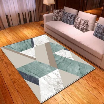 Nov Geometrijski 3D Tiskanih Velike preproge za dnevno Sobo, spalnica Območje Odeje Sodobne Heavy Metal Modre Črte Vzorec Preprogo Doma Talna Obloga