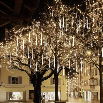 LED Svetilke Meteor Tuš LED Trakovi Luči 30 cm/50 cm Nepremočljiva Pravljice Lučke za Božično Dekoracijo Svetlobo na Prostem Eave Drevo
