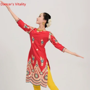 Ročno vezenje Čistega Bombaža vrhovi Strokovne Ženske Ples Trebuh vrhovi Indija, Ples, Trebušni Ples Fazi Praksi oblačila