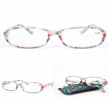 Zilead Unisex Obravnavi Očala Ultralahkih Prenosni vzmetni Očala Cvet Natisnjeni Presbyopic Očala S Pocket Unisex