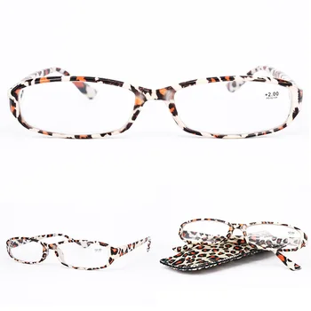 Zilead Unisex Obravnavi Očala Ultralahkih Prenosni vzmetni Očala Cvet Natisnjeni Presbyopic Očala S Pocket Unisex