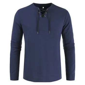 2020 Nov Modni Simple Multi Color Bombaž Majica Dolg Rokav Perilo Majica Moški Krog Vratu Moških Jeseni Shirt Tiskanje