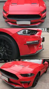 Par ABS Matte Black Avto Exterio Sprednji Odbijač Vent Winglests Luči za Meglo Canard Za Za Ford Mustang 2018 2019