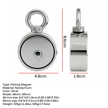 Ribolov Magnet 200/300KG Neodymium Kovinski Dvojno Stranicami Magnetni Detektor Kit Ribiško Ladjo Magnet za Dviganje, ki Visi na Prostem Orodja