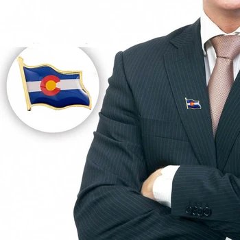 10PCS Colorado State ZDA 50 držav Zastave pozlačeni Broška Zatiči Moški Patrotism