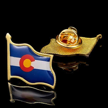 10PCS Colorado State ZDA 50 držav Zastave pozlačeni Broška Zatiči Moški Patrotism