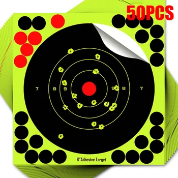 50pcs 8 inch Krog Ciljne Papir Praksi Reaktivni Sijaj Strel Puške Fluorescentno Izmenljive Ciljnih Dokumentov Za Streljanje Usposabljanje