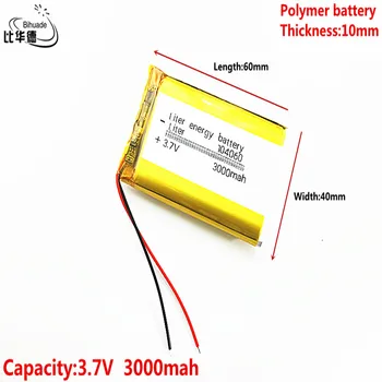 Dobro Qulity Litrski energijo baterijo 3,7 V,3000mAH 104060 Polimer litij-ionska / Litij-ionska baterija za tablični računalnik BANKE,GPS,mp3,mp4
