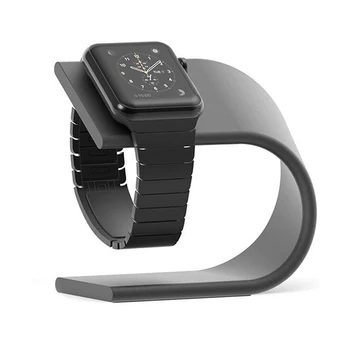 Črna/Srebrna Nova U Tip Aluminijeve Zlitine Polnilnik Držalo za Apple Watch Desk Polnilnik Držalo, Stojalo Dock Postajo Nosilec za iwatch