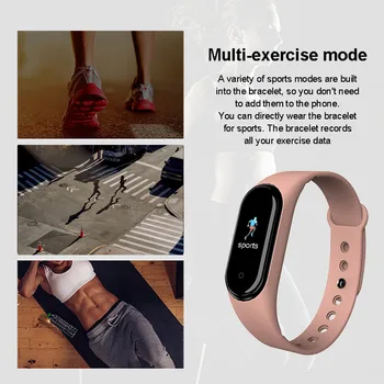 2020 Novi M5 Šport Pametno Gledati Moške Bluetooth Watch Manšeta Fitnes Tracker Ženske Klic Smartwatch Predvajanje Glasbe Zapestnica Smartband