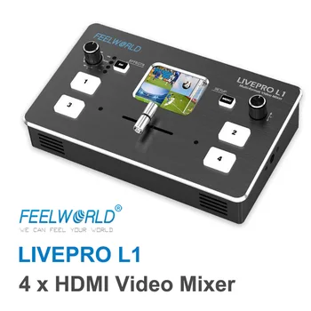 Feelworld LIVEPRO L1 Multi-format Video Mixer 4 x HDMI vhodi multi fotoaparat proizvodnje v realnem času živo