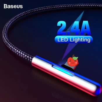 Baseus Pisane Postopno Svetlobe USB Kabel Za iPhone 11 Pro Max 2.4 Hitro Polnjenje, Polnilnik, Kabel Za iPhone Xs Max Xr X 8 7 6 iPad