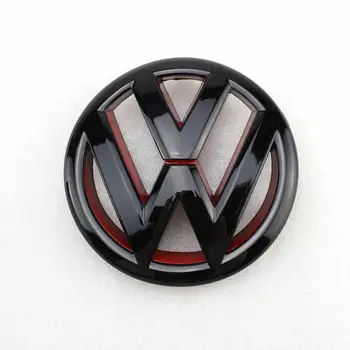 130 mm Sijaj Črna Rdeča Sprednja Maska Žar Značko Avto Zamenjava Logotip Simbol za Volkswagen Jetta MK6 2011 2012 2013