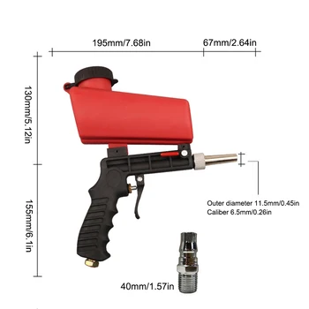 Pesek Blaster Pištolo Kit Zrak Pesek Blaster Ročno brizgalno Pištolo za Pranje Pištolo za Vse Peskanje Projektov, Odstranjevanje Barve, Madeže, Rje