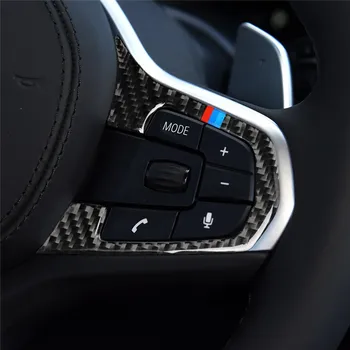 Ustreza Za BMW Serije 5 G30 X3 G01 Avto dodatki iz ogljikovih Vlaken Volan gumbi Avto nalepke in Nalepke Avto zajema