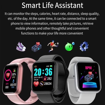 Y68 D20 Pametno Gledati Fitnes Tracker Zapestnica Krvni Tlak, Srčni Utrip Smart Manšeta Nepremočljiva Bluetooth Šport Smartwatch