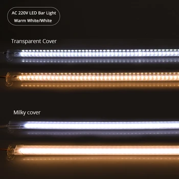 AC220V LED Bar Svetlobo, Visoko Svetlost LED Cevi 50 cm 5730 LED Toga Trakovi Ozadja za Kabinet Kuhinja 2pcs/veliko