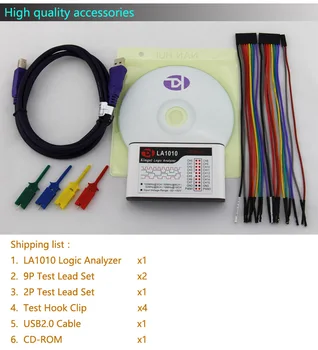 Kingst LA1010 USB Logic Analyzer 100 M max vzorčenja,16Channels,10B vzorcev, MCU,ROKO,FPGA debug orodje angleški programske opreme